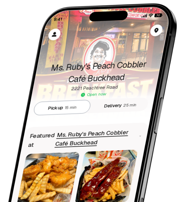 Ms. Ruby's Peach Cobbler Café Buckhead app preview